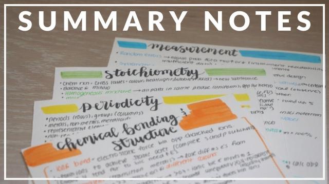 Advantages of Summarizing Study Notes